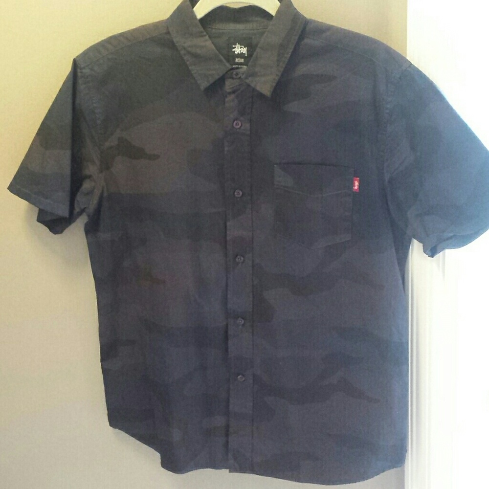 Camouflage Stussy Button Down Shirt
